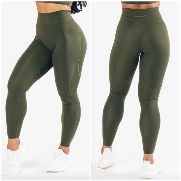 Alphalete Pants - Alphalete Jupiter Green Alphalux Force Leggings